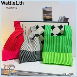 Wttle กระเป๋าถือ กระเป๋าช้อปปิ้ง ผ้าถัก แฮนด์เมด จุของได้เยอะ ขนาดเล็ก สําหรับผู้หญิง