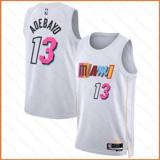 เสื้อกีฬาบาสเก็ตบอล ลายทีม NBA Jersey Miami Heat Adebayo YT3 22-23 พลัสไซซ์ สําหรับผู้ชาย และผู้หญิง TY3