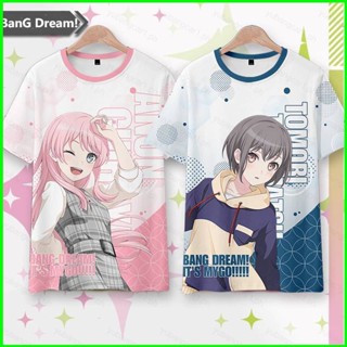 อนิเมะ BanG Dream! เป็น MyGO! เสื้อยืดแขนสั้น พิมพ์ลายอนิเมะ Takamatsu Tomori 3 มิติ พลัสไซซ์ แฟชั่นสําหรับผู้หญิง