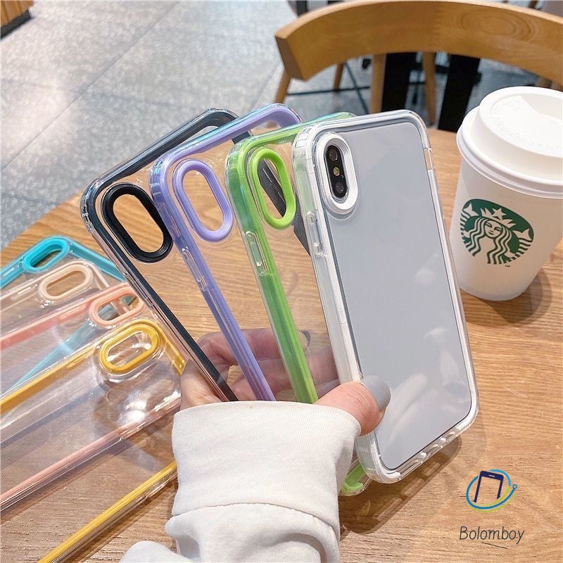3อิน1 ชัดเจน เคสโทรศัพท์ for Iphone 17 11 12 13 14 15 Pro Max XR 16 15 12pro XS SE TPU โปร่งใสสูง กันกระแทก เคสมือถือ