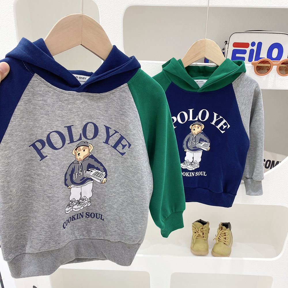 เสื้อแจ็กเก็ตกันหนาว มีฮู้ด ลายการ์ตูน สไตล์เกาหลี แฟชั่นฤดูใบไม้ผลิ และฤดูใบไม้ร่วง สําหรับเด็กผู้ชาย