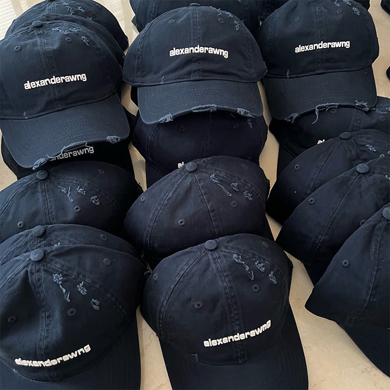Aaaalex ander wang หมวกเบสบอล พิมพ์ลายตัวอักษร แบบฉีก สําหรับผู้ชาย และผู้หญิง