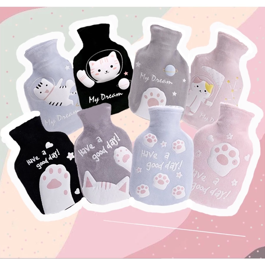 กระเป๋าน้ำร้อน Have a good day ความจุ 350ml ผ้านุ้มนุ่ม อุ่นกำลังดีนุ่มสบายมือ