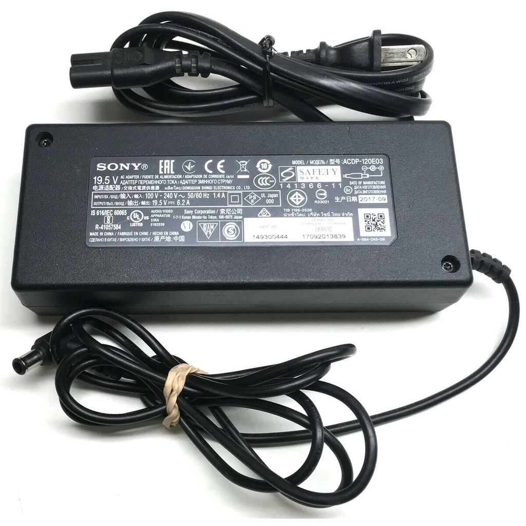 Adapter TV SONY 19.5V 6.2A (6.5x4.4mm) เกรดแท้ แถมสาย Ac 1 เส้น