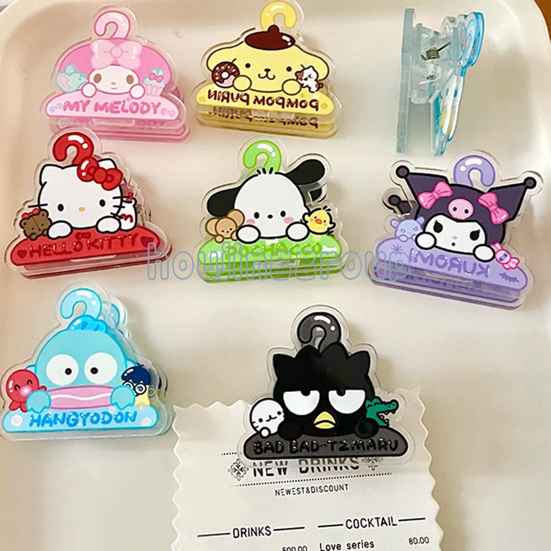 Sanrio แหนบคีบกระดาษ อะคริลิคใส อเนกประสงค์ สําหรับทดสอบกระดาษ ใบเสร็จ ใบเสร็จรับเงิน ซินนาม่อน สุนัข