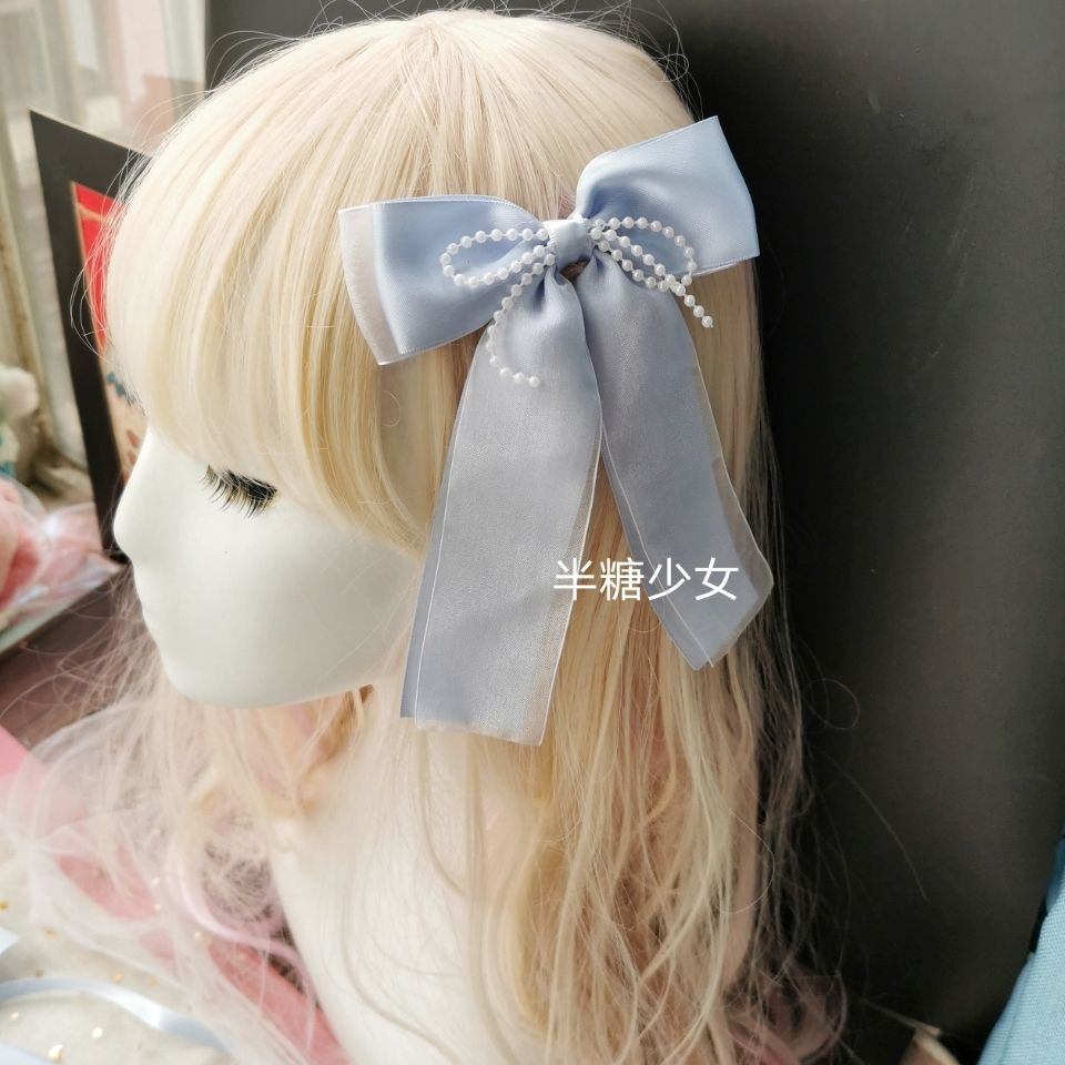 [โบว์ตกแต่ง] เครื่องประดับผม ที่คาดผมโลลิต้า ลูกไม้ สีเทา สีฟ้า เข้ากับทุกชุด สไตล์ญี่ปุ่น สําหรับผู้หญิง