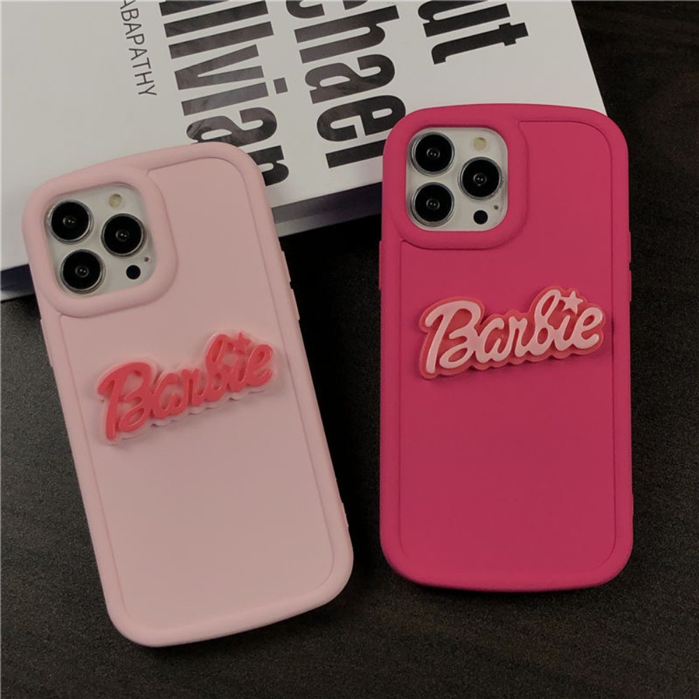 เคสโทรศัพท์มือถือนิ่ม ลายบาร์บี้น่ารัก 3D DIY สําหรับ iPhone 15 14 13 12 11 Pro Max X Xr Xs Max