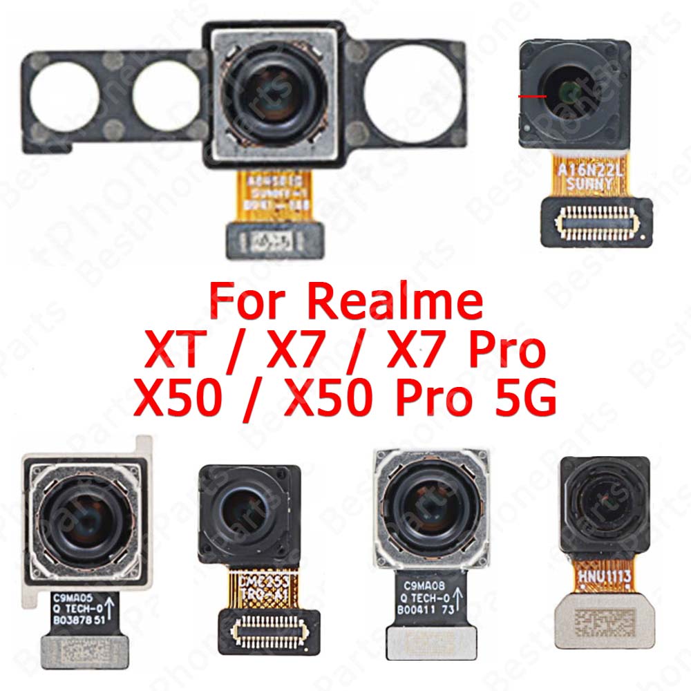Selfie กล้องด้านหลังสําหรับ Realme XT X7 X50 Pro 5G Facing ด้านหลังขนาดใหญ่ด้านหน้า Backside โมดูลกล้องเปลี่ยน Flex Cable