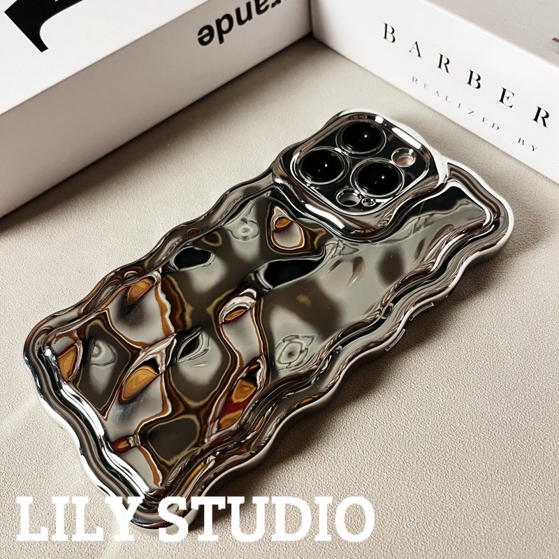 Luxury Pleats 15 Pro MaxกรณีIphoneสําหรับIPhone 11 14 16 Pro Max 13 Pro Max 12 IPhone X XS XR XS Max IPhone 7 8 Plus Soft TPUปกหลังโทรศัพท์มือถือ