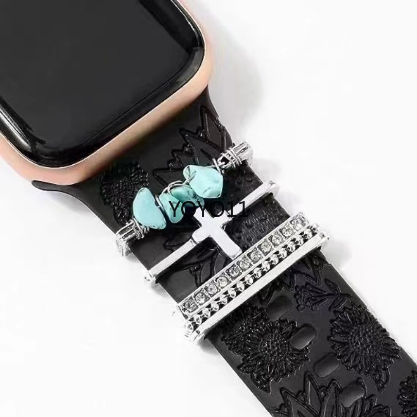 สายนาฬิกาข้อมือซิลิโคน ประดับเพชร สําหรับ Apple Watch iwatch Series 9 8 7 6 5 SE 4 3 49 มม. 45 มม. 44 มม.