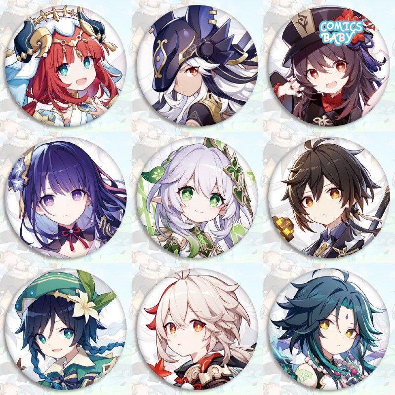 Genshin Impact Game 44MM ตราสัญลักษณ์เกม Nahida Klee Yoimiya qiqi Wanderer KeQing Venti Xiao Hutao Scaramouche Kamisato Ayato Kamisato Ayaka Yae Miko Zhongli Ganyu Jean Barbara Shenhe Eula Kaedehara Kazuha Shin Crane Nasitar Badge原神游戏徽章胸章