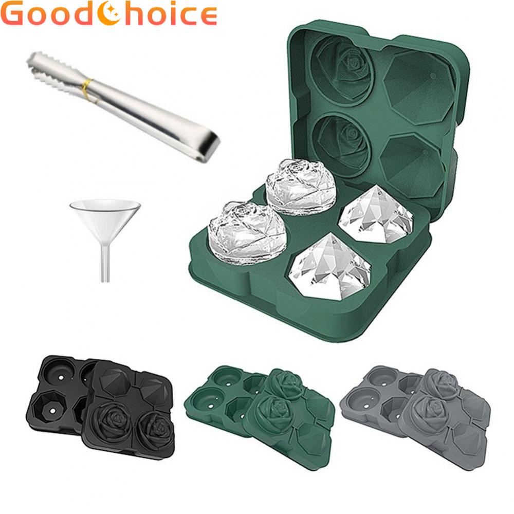 Ice Molds For Chilling Cocktails Ice Ball Maker Silicone Whiskey 4 Hole