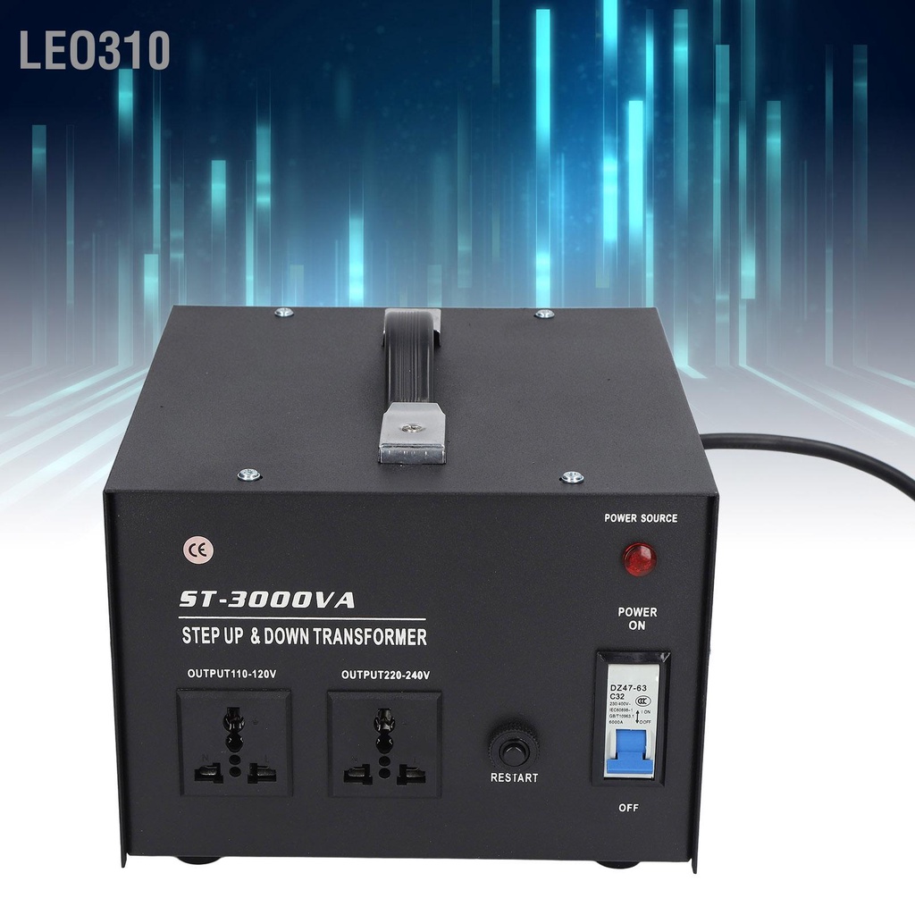 Leo310 3000W หม้อแปลงแรงดันไฟฟ้า AC 110V ถึง 220V Step Up Buck 2 Universal ซ็อกเก็ตแรงดันไฟฟ้า Converter