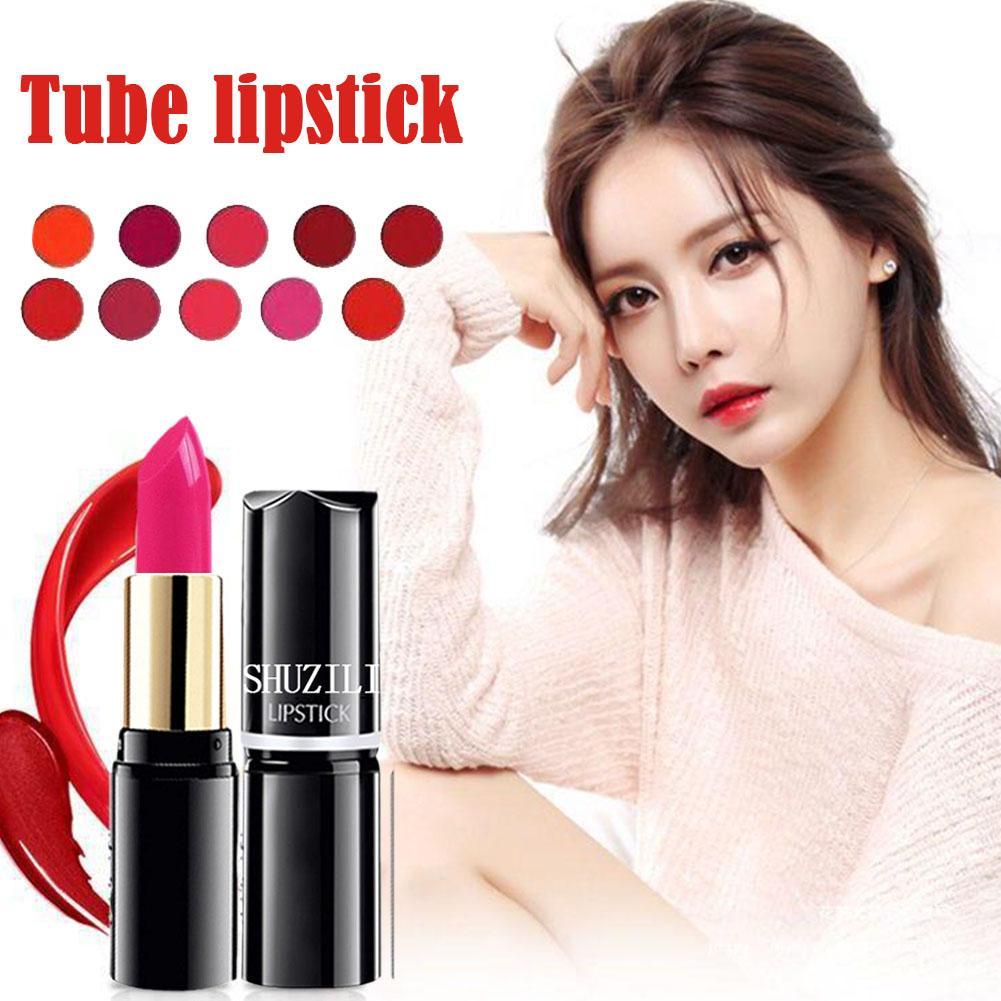 Shuzili ลิปสติก หลอดกลม ให้ความชุ่มชื้น ระบายสีง่าย B9G8
