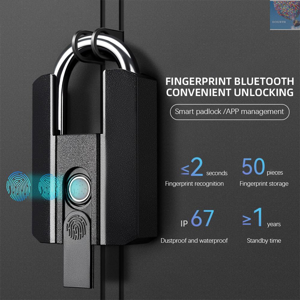 Aoresac กุญแจล็อคลายนิ้วมือ BT TTLock APP IP67 กันน้ํา ชาร์จ USB ปลดล็อกด้วยลายนิ้วมือ สําหรับประตู กระเป๋าเดินทาง