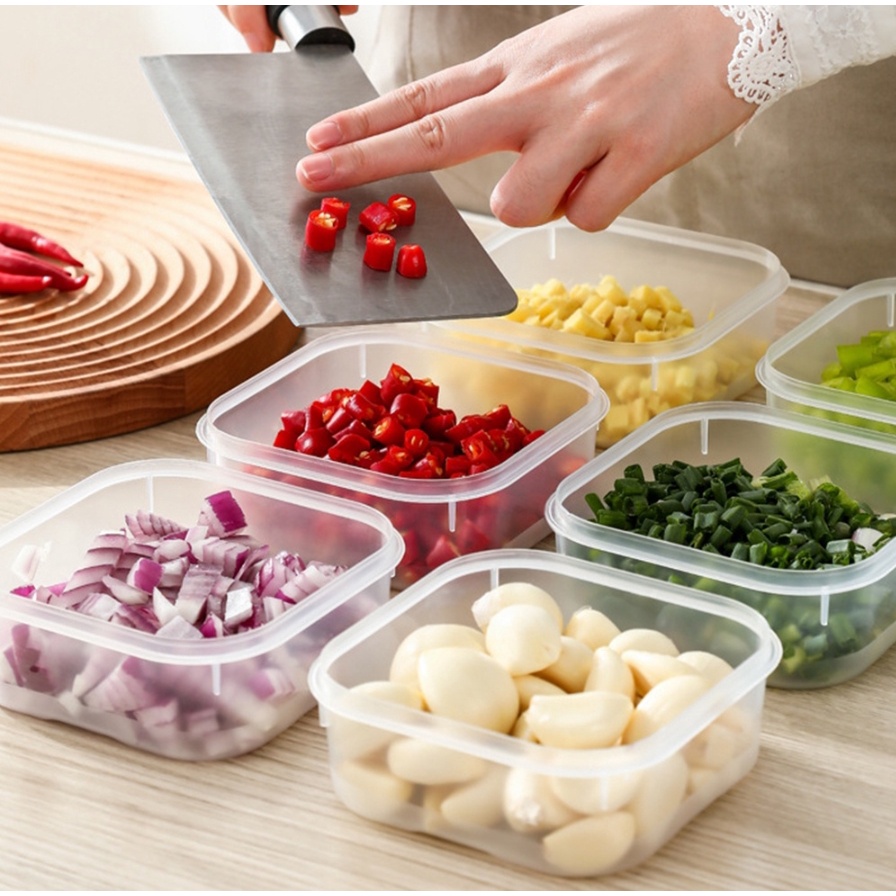 doodeemall กล่องถนอมเนื้อสัตว์แช่แข็ง กล่องเก็บผักผลไม้สด กล่องเก็บอาหารแช่เย็น พร้อมฝาปิด