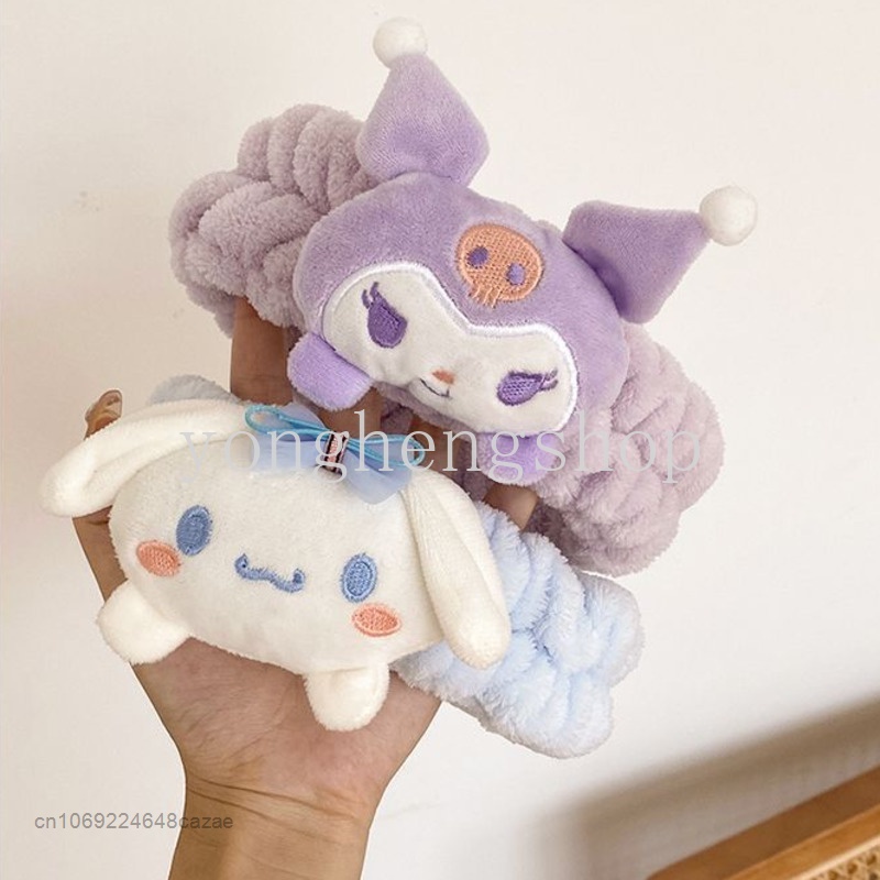 ที่คาดผม ผ้ากํามะหยี่ขนนิ่ม กันลื่น ลายการ์ตูน Sanrio Kuromi Melody Cinnamoroll น่ารัก เครื่องประดับ สําหรับผู้หญิง
