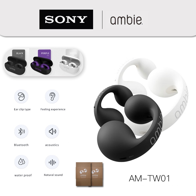 Bluetooth ไร้สาย Sony Ambie หูฟัง หูฟังไร้สายแท้ Earphones with Mic หูฟังบลูทูธไร้สาย WirelessTWS Sports Earbuds