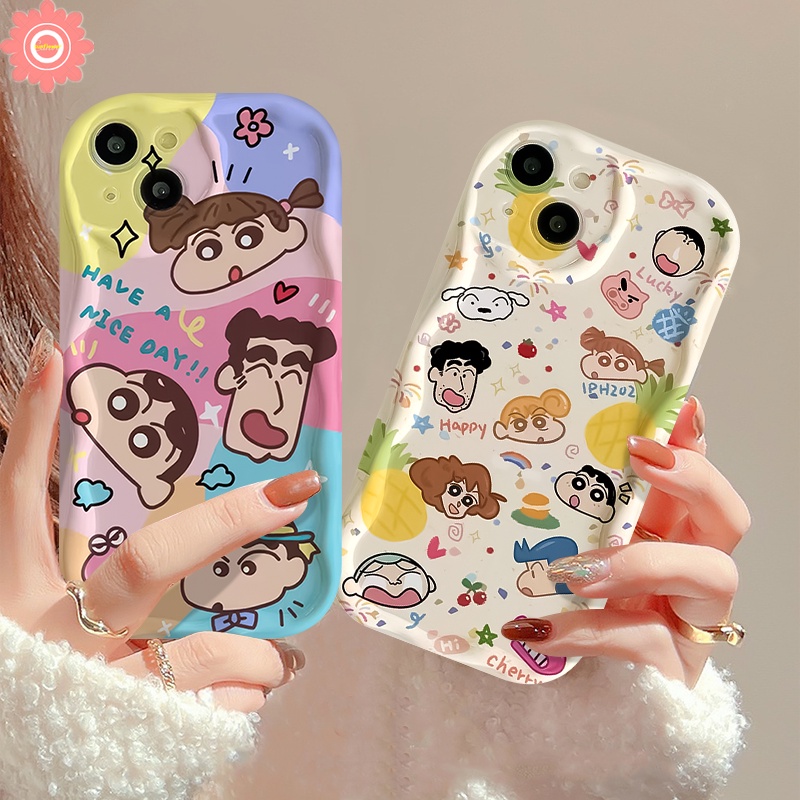 เคสโทรศัพท์มือถือ ลายการ์ตูนชินจังน่ารัก สําหรับ Oppo A17 A78 A18 A54 A7 A16 A5s A12 A9 A5 A58 A95 A38 A57 A15 A17K A53 A16s A3s A33 A74 A74 A92 A31 Reno 5 10 4F 6 A96 A76 A16K A77 เคสจระเข้