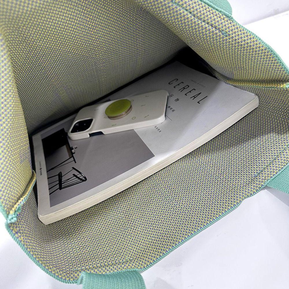 Tonfashion กระเป๋าสะพายไหล่ ผ้าวูลถัก ประดับเพชร ความจุสูง สําหรับนักเรียน