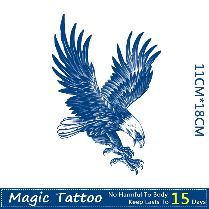 【WOOW MAGIC TATTOO】สติกเกอร์รอยสัก ลายนกอินทรีย์ กันน้ํา ติดทนนาน 15 วัน