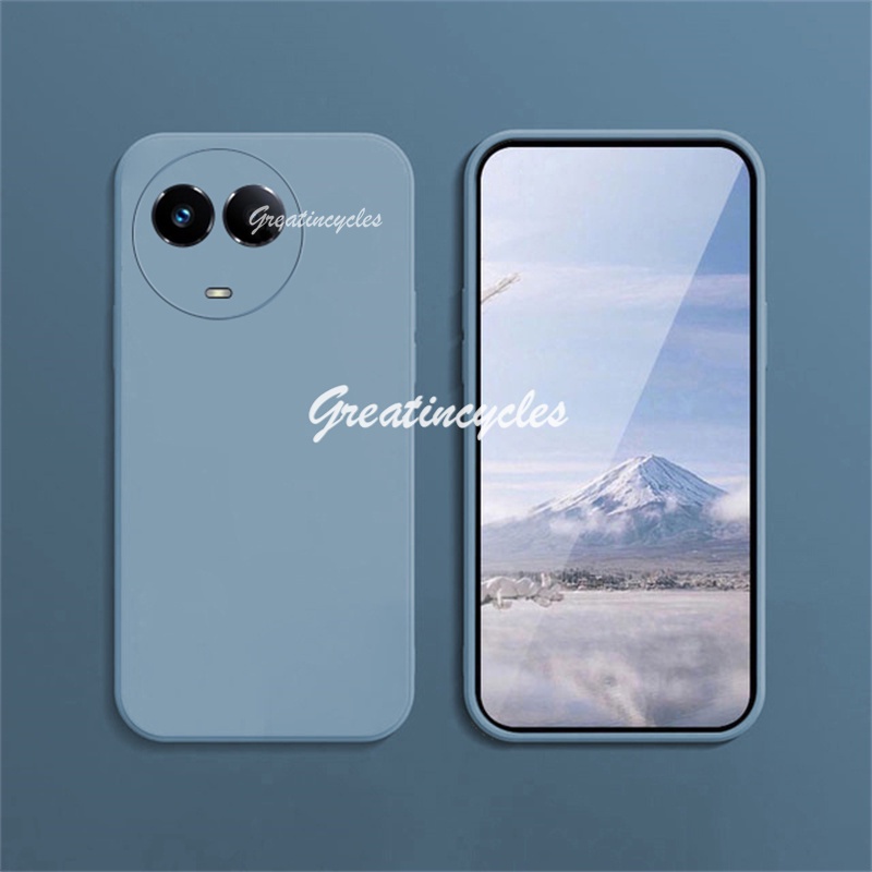 เคสโทรศัพท์ซิลิโคน TPU แบบนิ่ม ผิวด้าน ขอบตรง สีพื้น สําหรับ Realme 11 5G 11X 5G