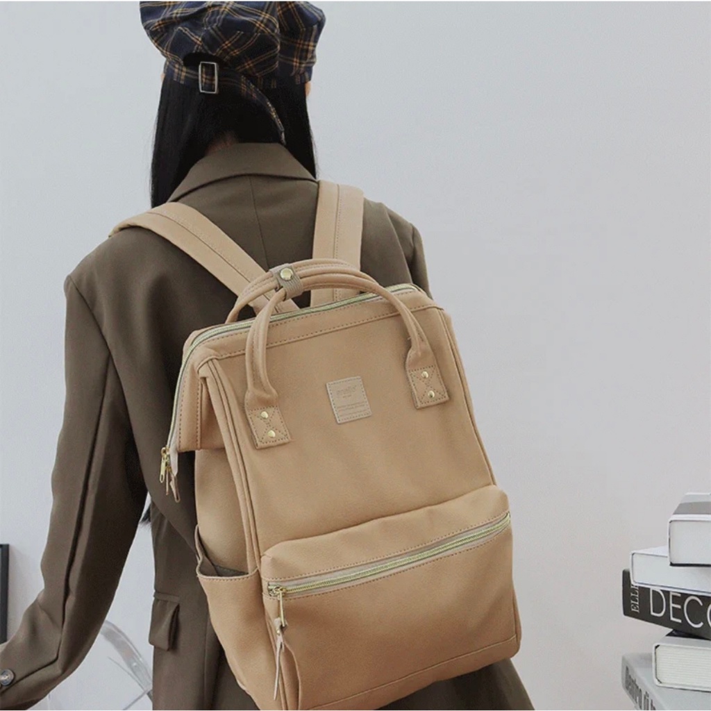 Back Pack Anello ของแท้ 100% (มีป้ายกันปลอม) PU Leather Backpack กระเป๋าเป้สะพายหลัง เป้ รุ่นหนังพียู