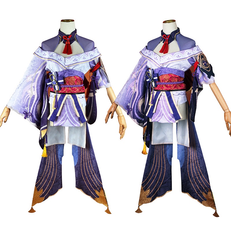 Genshin Impact Raiden Shogun Thunder ชุดกิโมโน แต่งโบว์ พร้อมเข็มขัด เหมาะกับแต่งกายฮาโลวีน สําหรับเด็กผู้หญิง