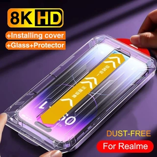 สําหรับ Realme C85 C75 C75X C73 C71 C67 C65 C63 C61 C55 C51 C53 5 5i 6 6i 7 8 9 10 11 12 13 14 Pro 15T 14T 14X 12X 11X 7i 8i 9i C3 C11 C12 C15 C20 C21 C21Y C25S C30 C31 C33 C35 Note 50 60 60X 70 70T ฝุ่นฟรีคลิกเดียวติดตั้งคลุมทั้งหมดกระจกนิรภัยป้องกันหน้า