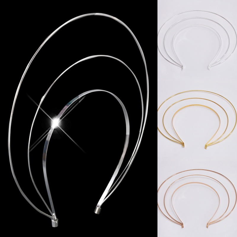 Fa Smooth Metal Headbands ผู้หญิงผม DIY Craft Blank Thin Steel Wire Frame Hairband