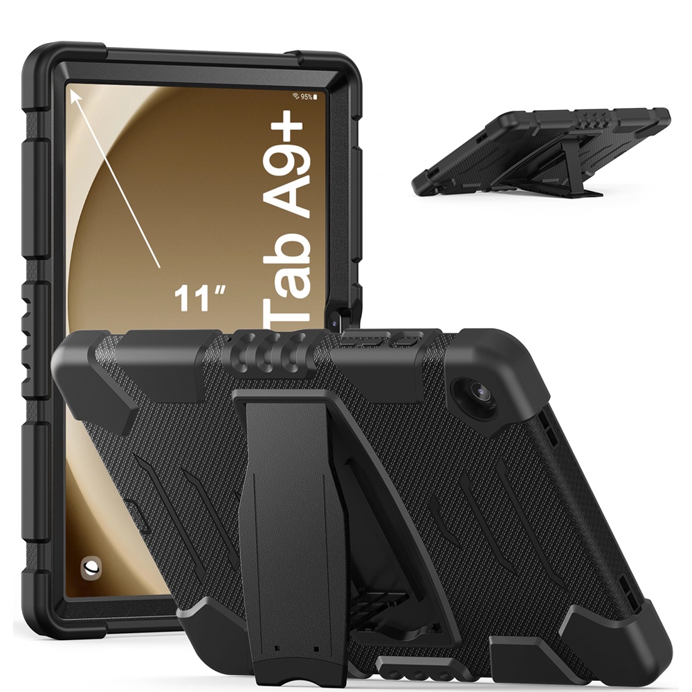 สําหรับ Samsung Galaxy Tab A9 A11 Plus A9+ A11+ 2023 2025 เคสเด็กปลอดภัย กันกระแทก Hard PC ขาตั้งซิลิโคน ฝาครอบแท็บเล็ต รองรับ SM-X110 X133 X135 X210 X216 X236
