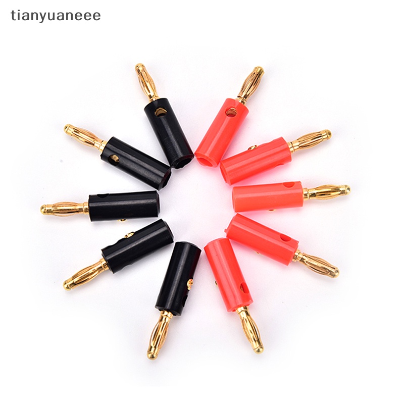 Tianyuaneee ปลั๊กกล้วยเชื่อมต่อลําโพง 4 มม. สีทอง 10 ชิ้น ต่อล็อต