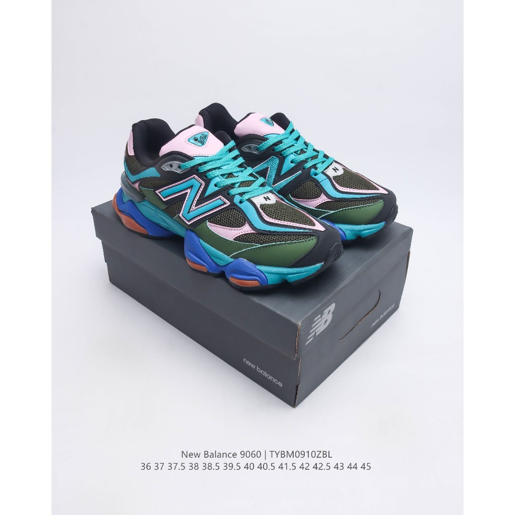 Hot sales New Balance NB9060 blue-green รองเท้าวิ่งออกกำลังกายสไตล์วินเทจU9060JG1แท้100%