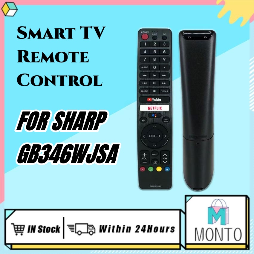 SHARP รีโมทคอนโทรลทีวีสําหรับ GB326WJSA GB346WJSA GB238WJSA GB005WJSA GJ221C Android TV สมาร์ททีวี N