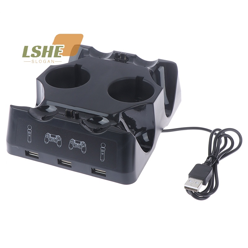 [LSHE] 4 in 1 แท่นชาร์จคอนโทรลเลอร์ สําหรับ Playstation PS4 PSVR VR Move Quad Charger