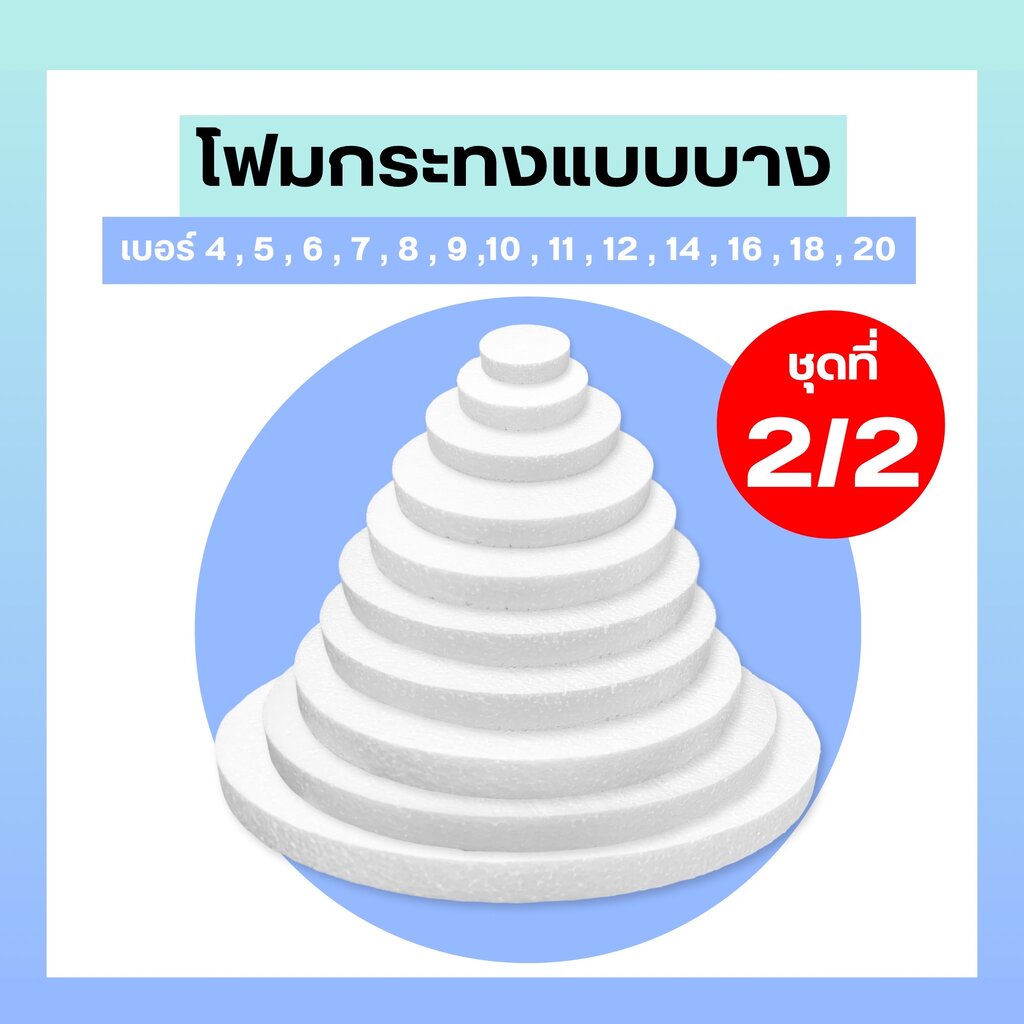 🎉คุ้มที่สุด2/2 โฟมกระทง โฟมกลม โฟมวงกลม หนา 1" โฟมเค้ก โฟมวงกลม เค้กปลอม โฟมแผ่นกลม โฟมรูปวงกลม โฟมแผ่นวงกลม โฟมวงกลม