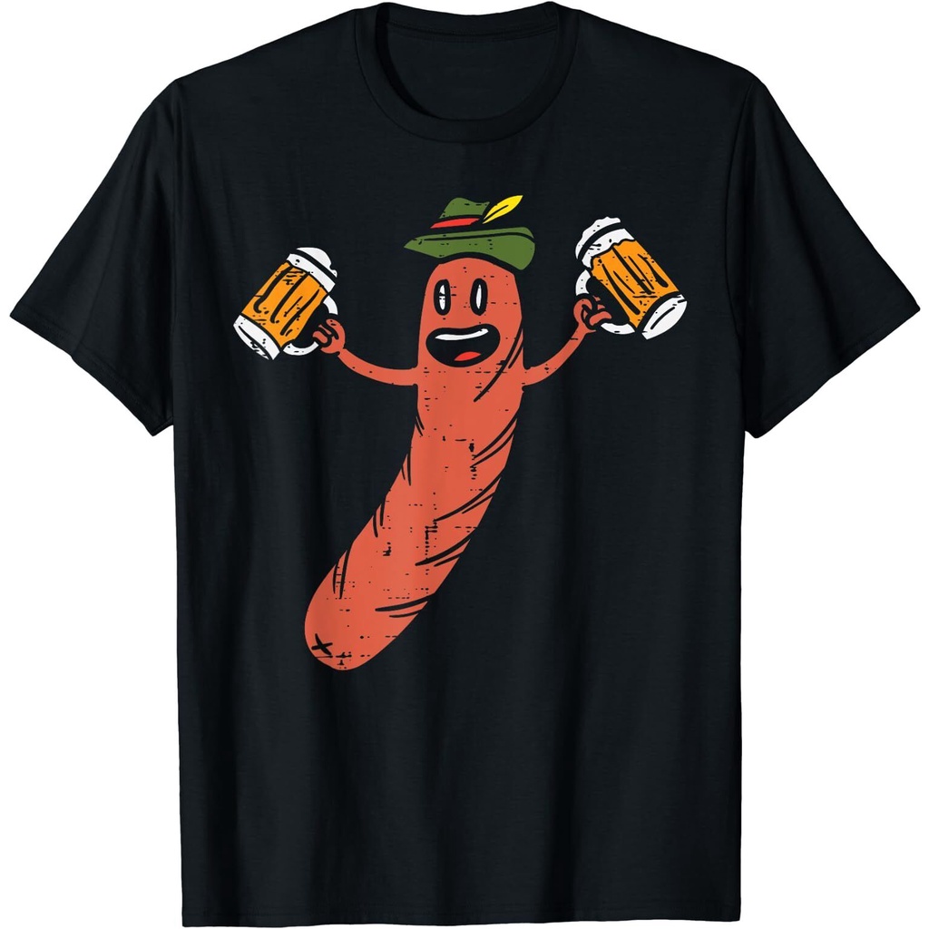 Wurst Sausage Oktoberfest ตลกเยอรมันเทศกาลผู้ชายแฟชั่นผู้ชายเสื้อยืด
