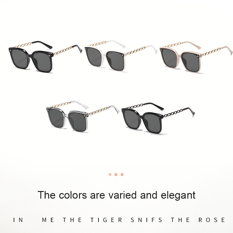 COD-ในไทยส่งเร็ว💖แฟชั่นแว่นตากันแดด ขนาดใหญ่กรอบสี่เหลี่ยม เลือกสีได้ ป้องกันรังสียูวี ป้องกันแสงแดด สไตล์เกาหลีคุณภาพสู - รูปที่ 6