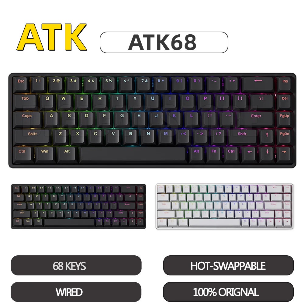 【พร้อมส่ง】ATK68 คีย์บอร์ดเล่นเกม แบบแม่เหล็ก อะลูมิเนียมอัลลอย ความเร็วสูง