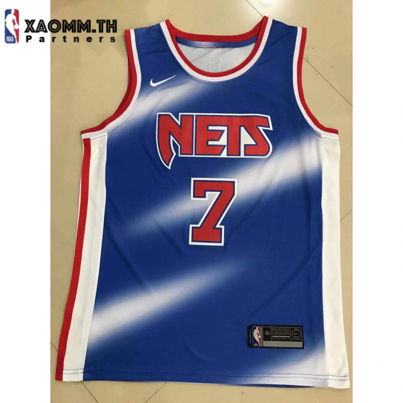 [XAOMM.TH] เสื้อกีฬาบาสเก็ตบอล แขนกุด ลาย NBA jersey Brooklyn Nets No.7 Durant Durant สีฟ้า