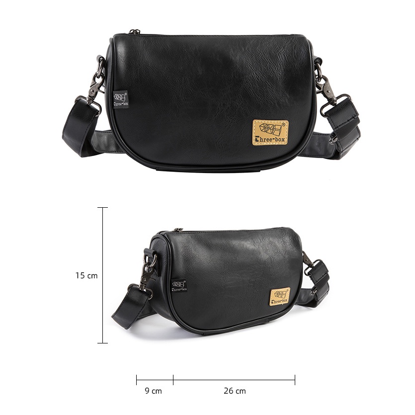 🪐SUNWISH STORE🪐 -Threebox - No.8107 หนังกันน้ำอานรูปร่างกระเป๋าสะพายสำหรับผู้ชาย สายคล้องไหล่ 20 แบบ