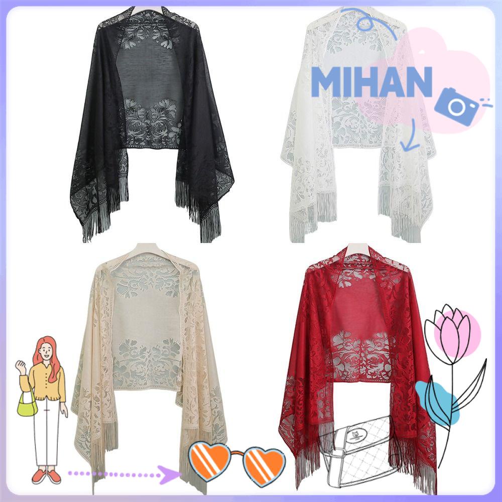 Mh ผ้าคลุมไหล่ ผู้หญิง พร้อมพู่กลวง งานพรอม เสื้อคลุม เสื้อคลุม หลากสี งานแต่งงาน ผ้าคลุมไหล่เจ้าสาว ผู้หญิง