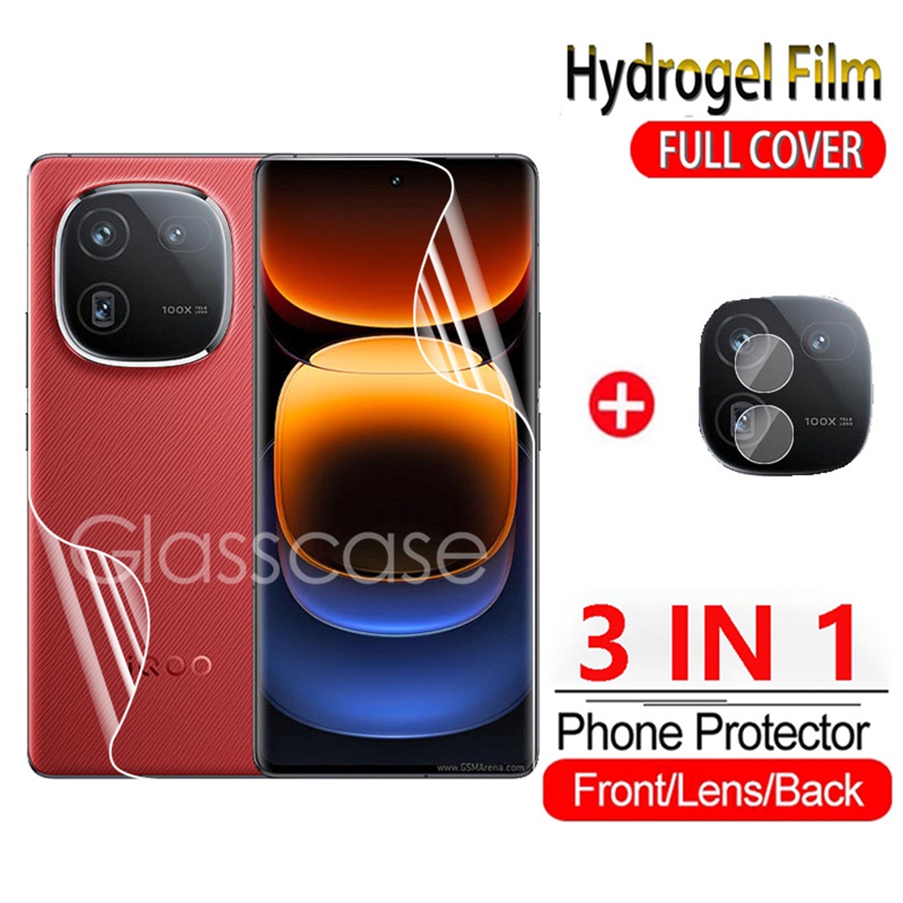 3 In 1 ฟิล์มไฮโดรเจลนิ่ม หน้า หลัง สําหรับ Vivo iQOO 12 pro 12pro iQOO12 iQOO12pro 2023