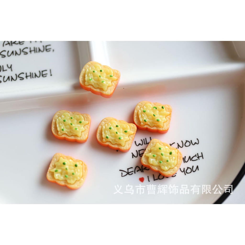 อาหารจําลองของเล่นไข่เจียวขนมปังเบอร์เกอร์ขนมปังปิ้งชิ้น ทําเอง อีพ็อกซี่ครีมกาวเคสโทรศัพท์เรซิ่นอุปกรณ์เครื่องประดับตกแต่งรองเท้า