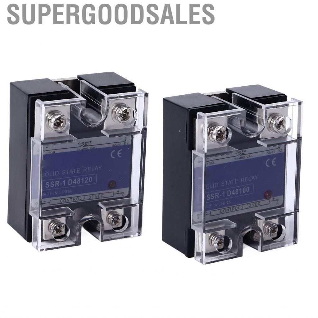 Supergoodsales Solid State Relay Single Phase DC to AC SSR with Plastic Cover Input DC3‑32V Output AC24-480V