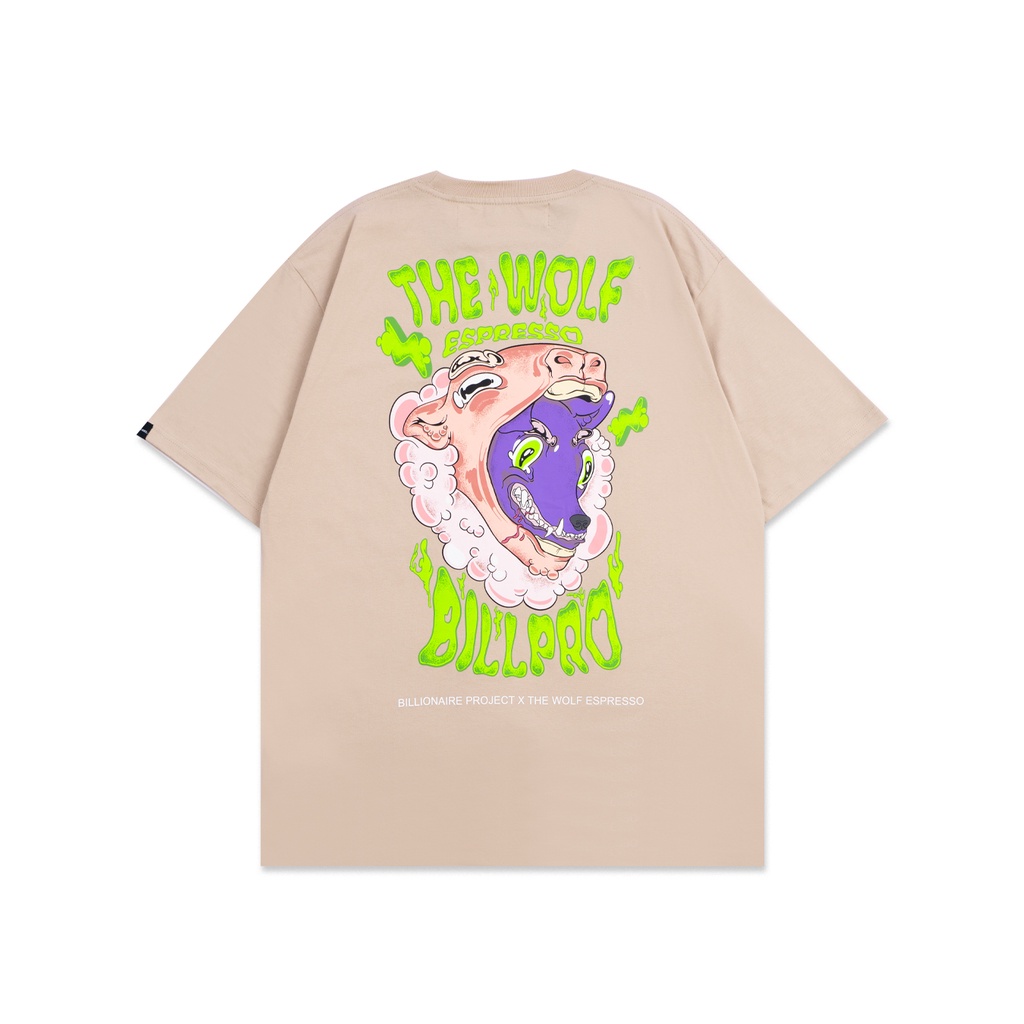 Billpro X Wolf ESPRESSO - Sheep Skin Wolf Gang - เสื ้ อยืดสีเบจ