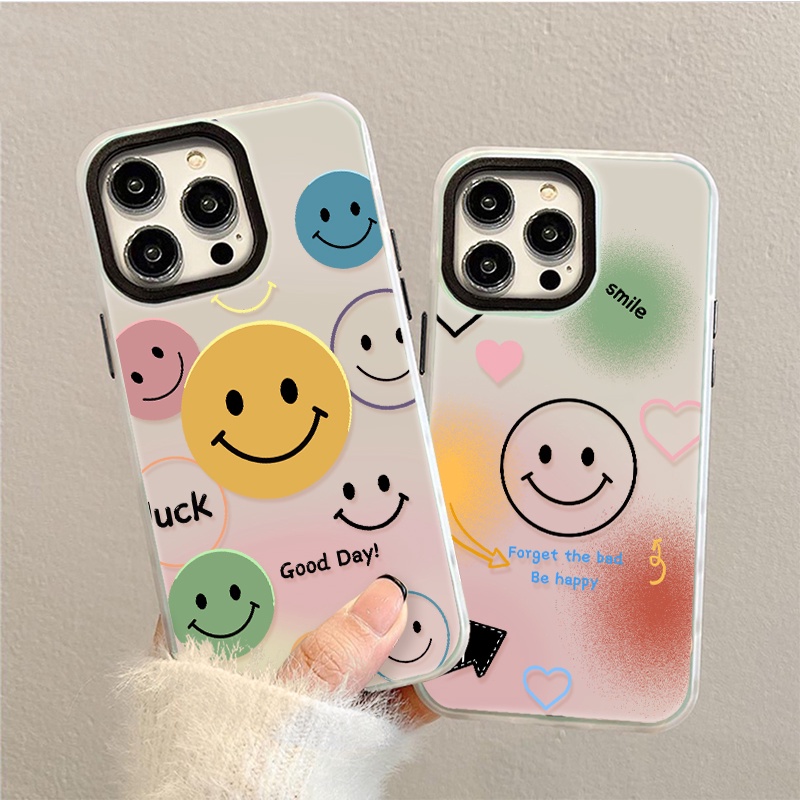 (พร้อมส่งในไทย)ยิ้มทุกวัน สำหรับoppo a31 a3s a17 a5s a53 a54 a15 a57 a95 a76 a96 สีออโรร่า TPU โปร่งแสง case