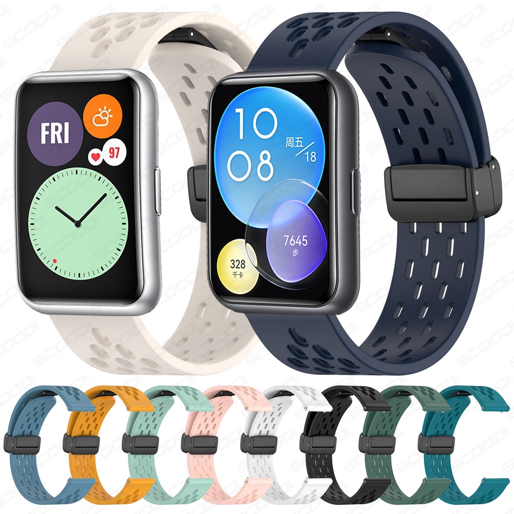 สายนาฬิกาข้อมือซิลิโคน แบบนิ่ม ระบายอากาศได้ดี สําหรับ Huawei watch Fit 2 Fit