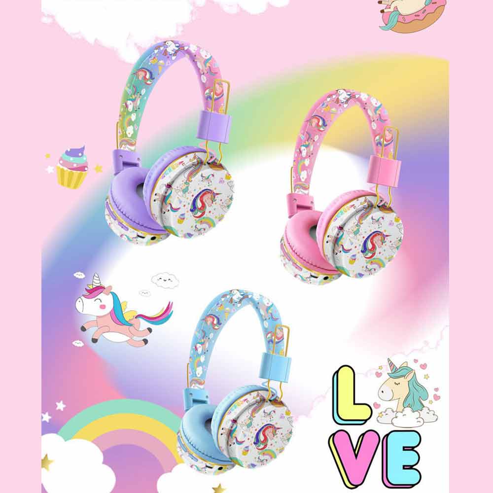 Unicorn wireless Bluetooth earphones cartoon children and girls sports earphones wireless Bluetooth earphones