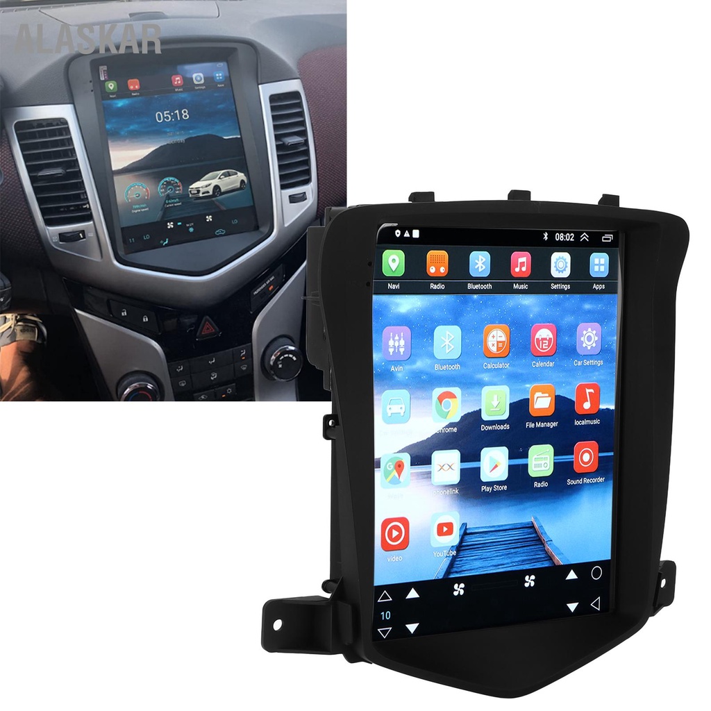 ALASKAR ระบบนำทาง GPS สำหรับรถยนต์ขนาด 10.4 นิ้วสำหรับ Android 10.0 ทดแทนสำหรับ Chevrolet Chevy Cruze 2009-2015